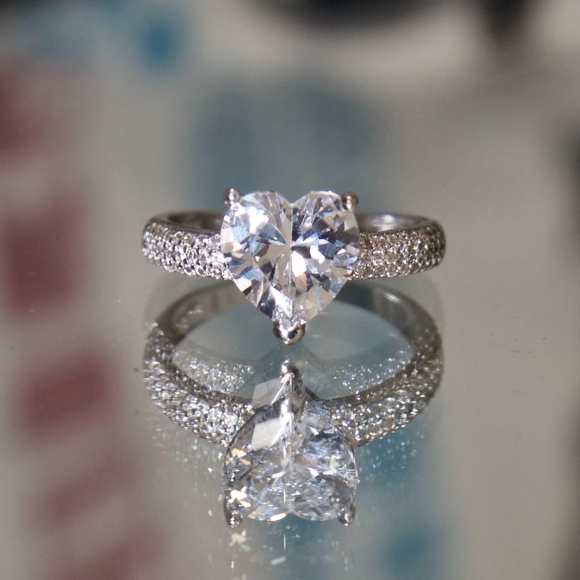 Jenna Jameson Jewelry - 18kt gold dipped Heart Shape Swarovski Engagement
